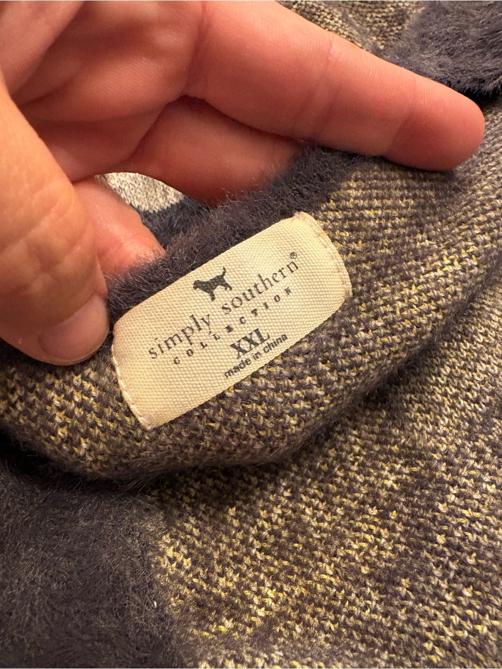 Simply Southern Fuzzy Daisy Print Long Cardigan Gray XXL - Picture 3 of 4